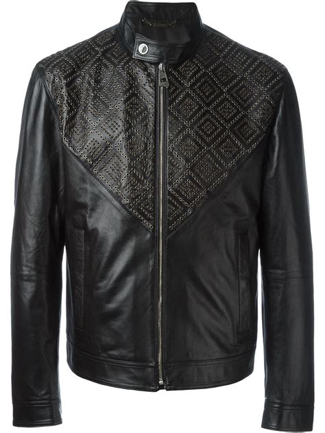 versace textured leather bag|Versace leather jacket men's.